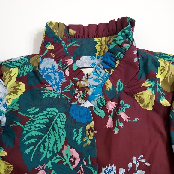 Tuckernuck Alice Midi Dress XL Merlot Oxblood Verdant Floral Print Cotton - Picture 7 of 15